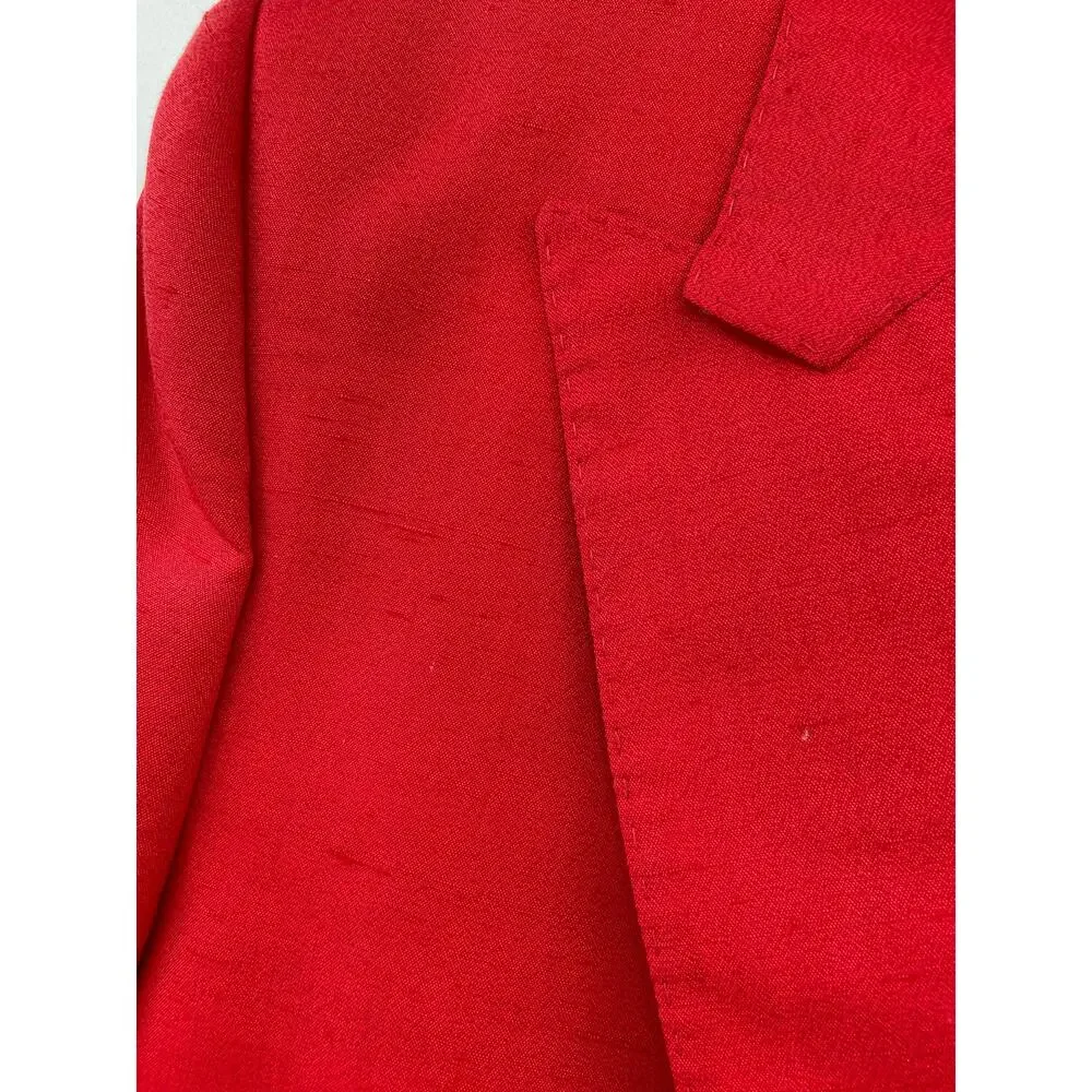 Dolce & Gabbana Silk Blend Single‎ Breasted Blazer Women Size 46/10 Red NEW